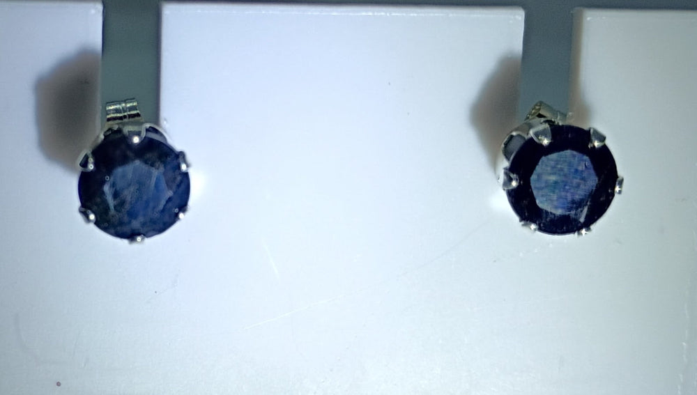 Deep Purple Sapphire Earrings