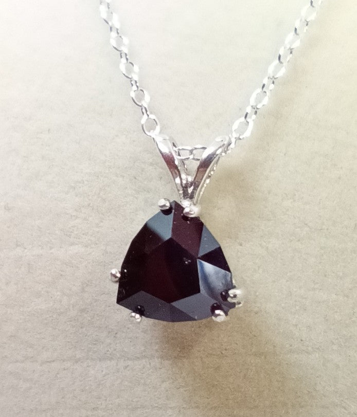Unique Trillion Cut Garnet Pendant