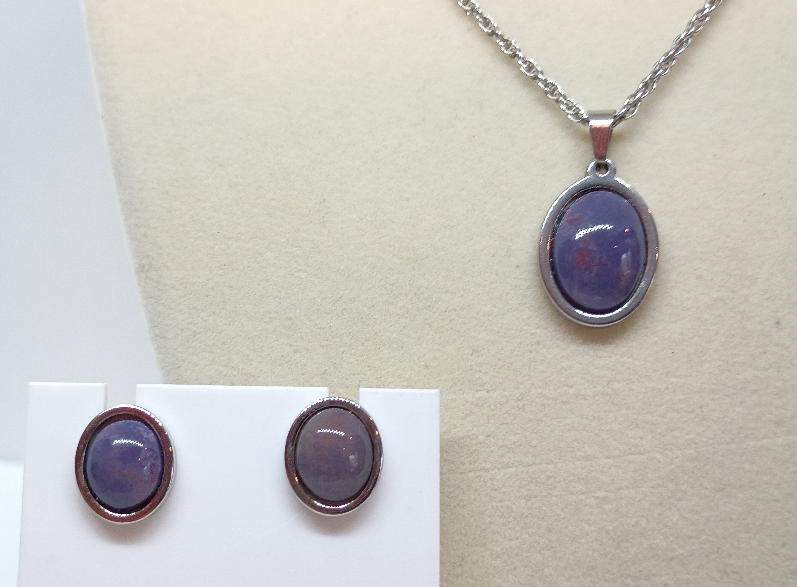 Lavender Moss Agate Set