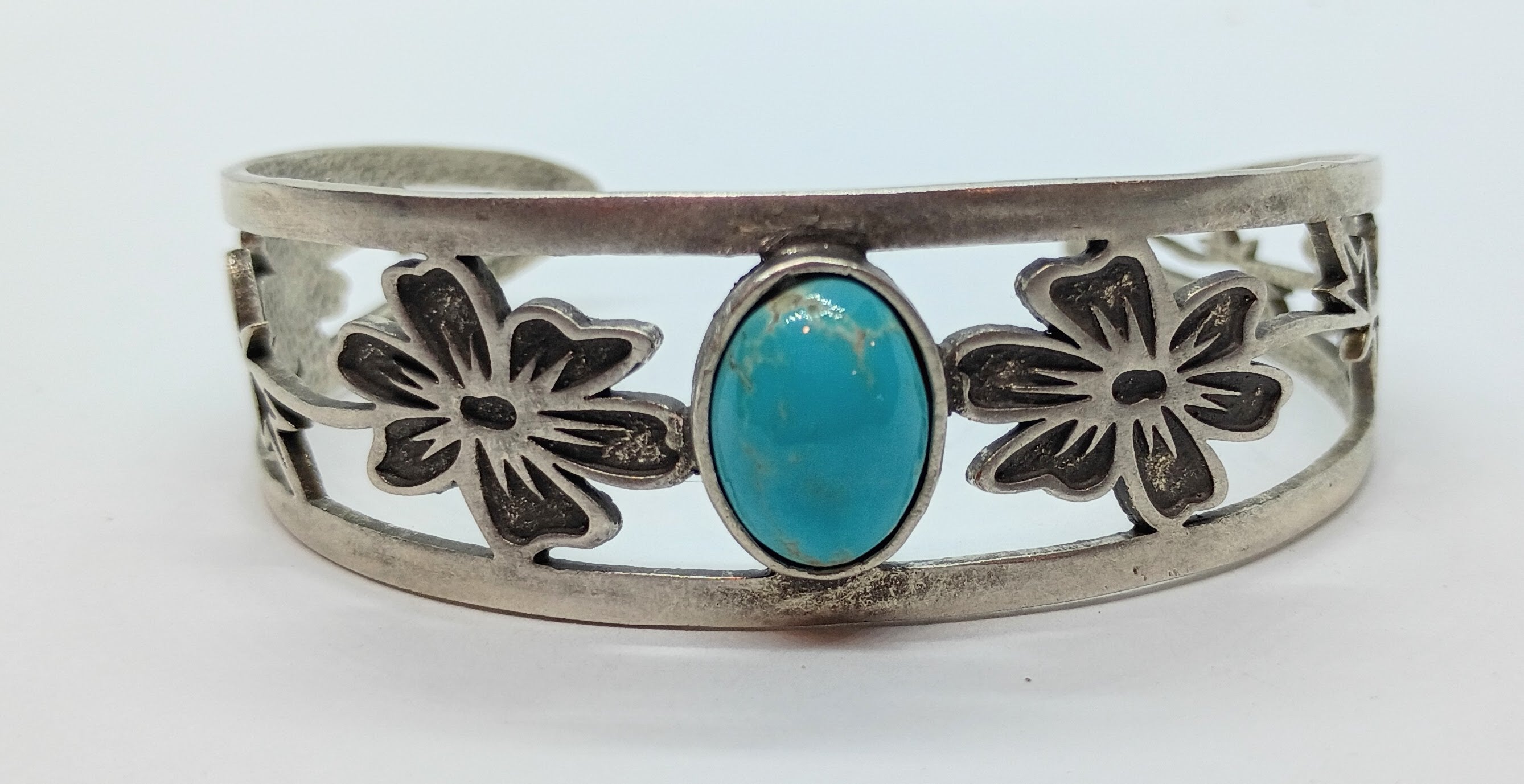 Turquoise Flower Cuff Bracelet (Tyrone)
