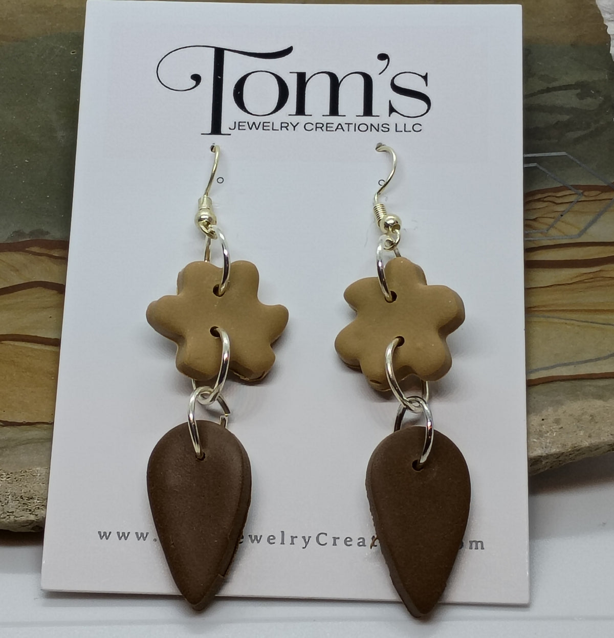Flower and Drop Earrings