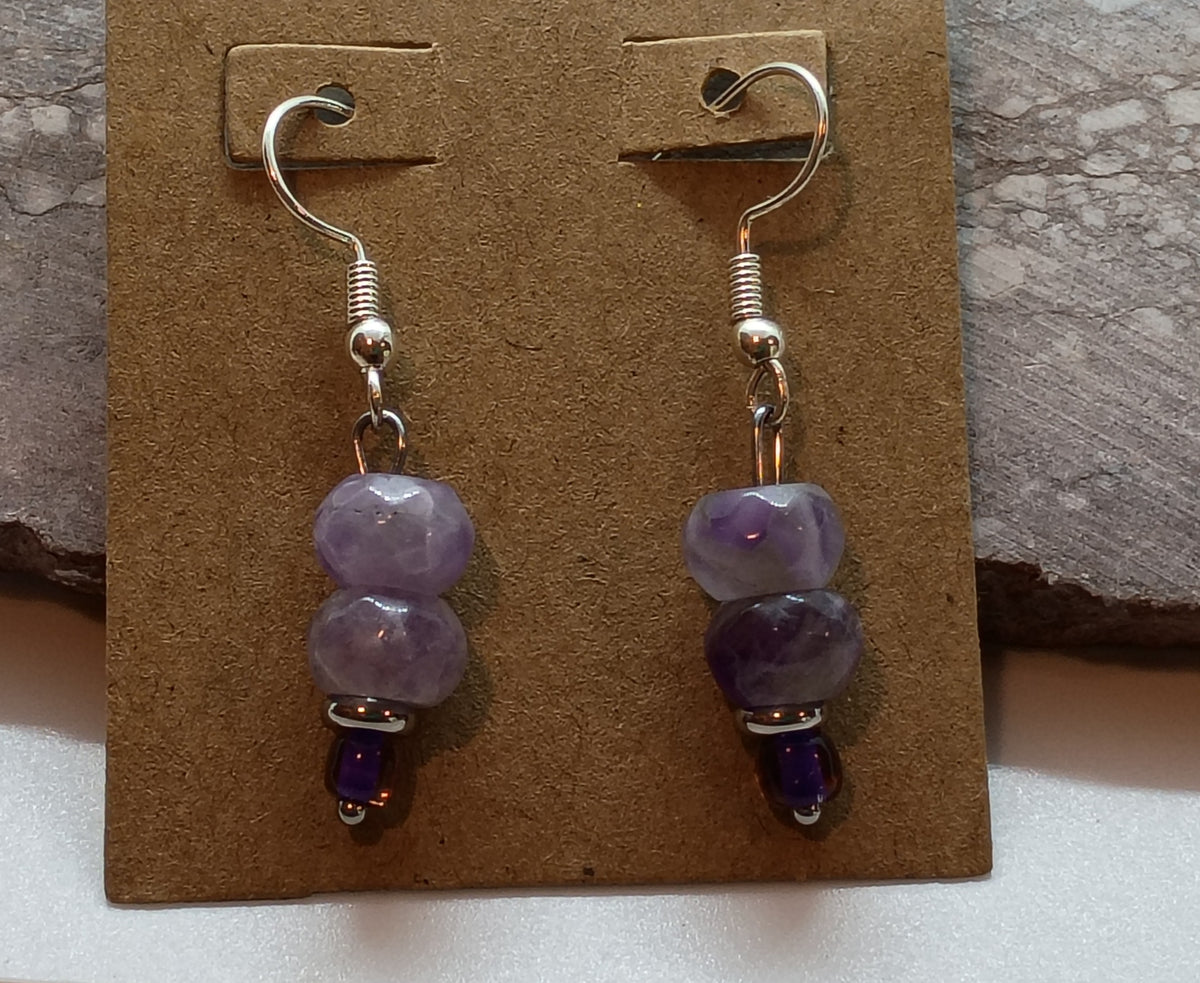 Amethyst Beaded Earrings