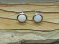 White Fire Opal Studs