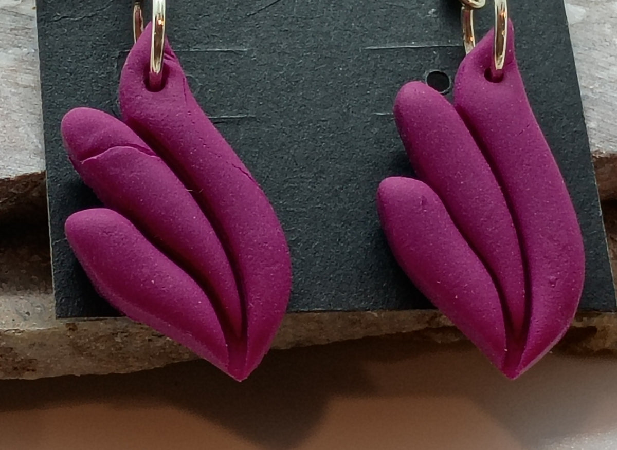 Red Flame Clay Earrings