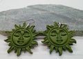 Green Sun Earrings