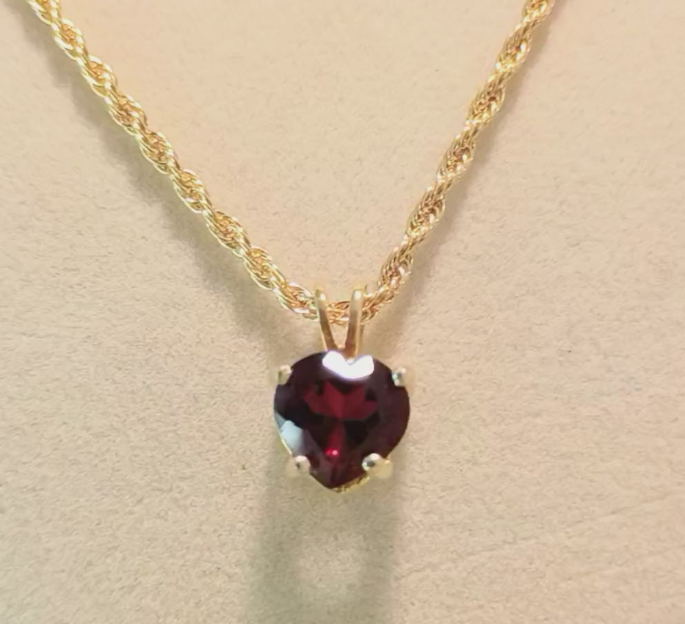 Garnet Heart Pendant
