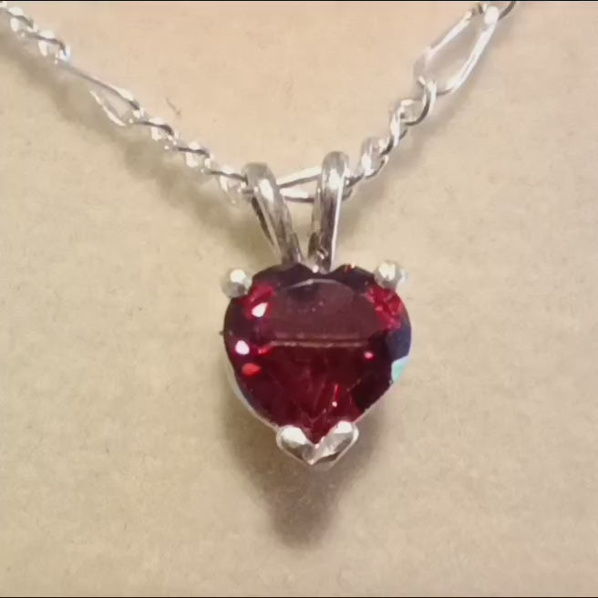 Garnet Heart Pendant