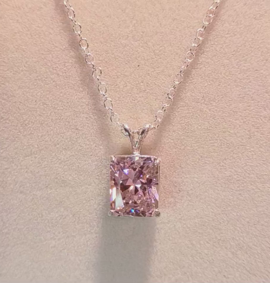 Radiant Cut Cubic Zirconia Pendant