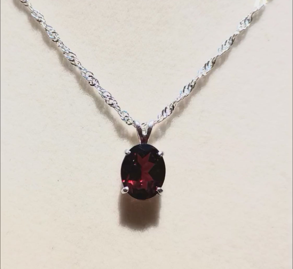 Garnet Pendant & Chain