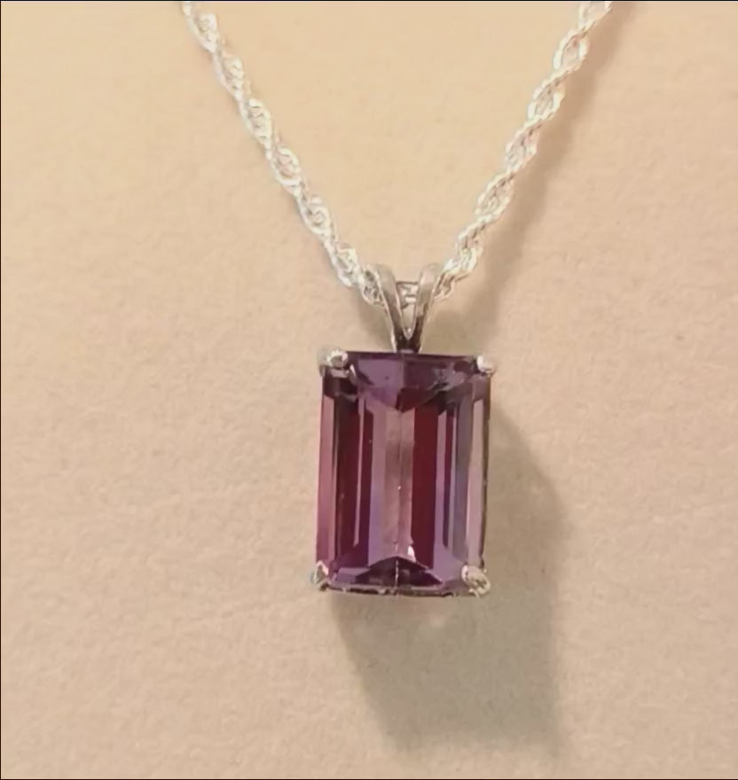 Amethyst Necklace (Emerald Cut)