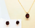 Garnet Necklace and Earring Set