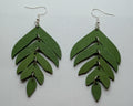 Wooden Palm Leaf Earrings