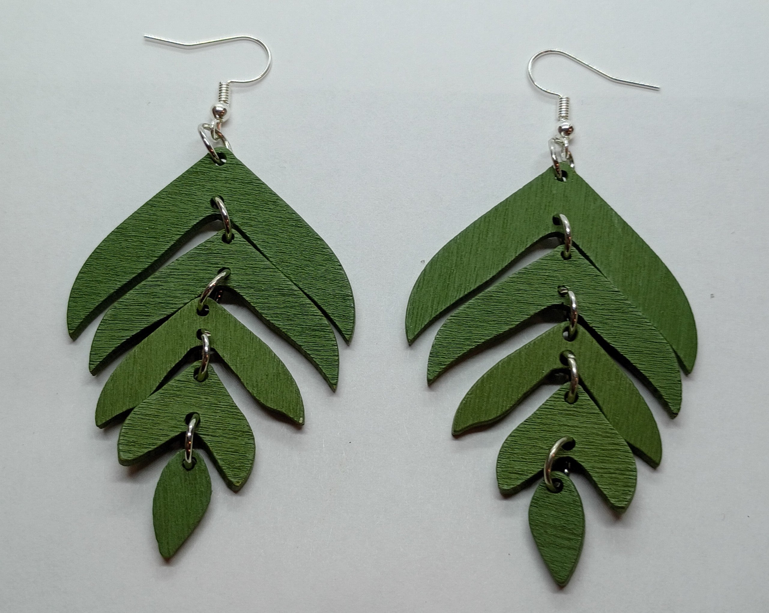 Wooden Palm Leaf Earrings