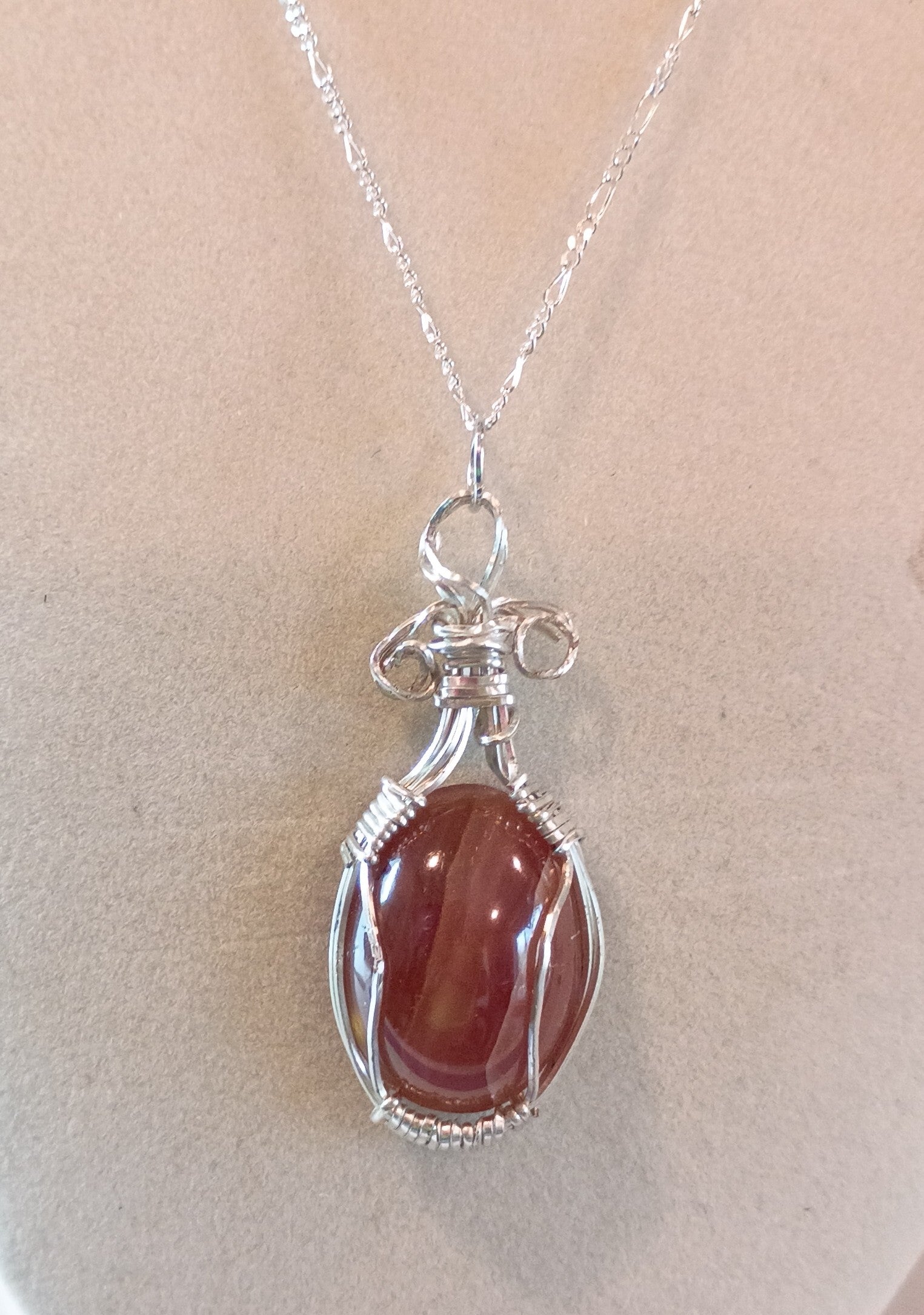 Wire Wrapped Carnelian Agate