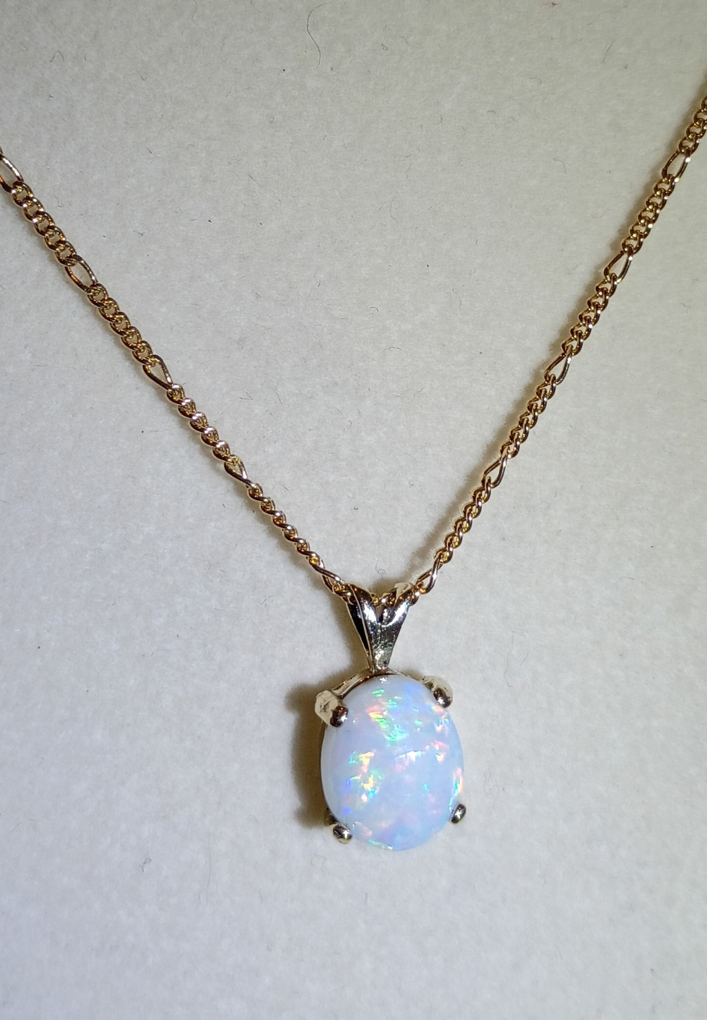 White Australian Fire Opal Necklace