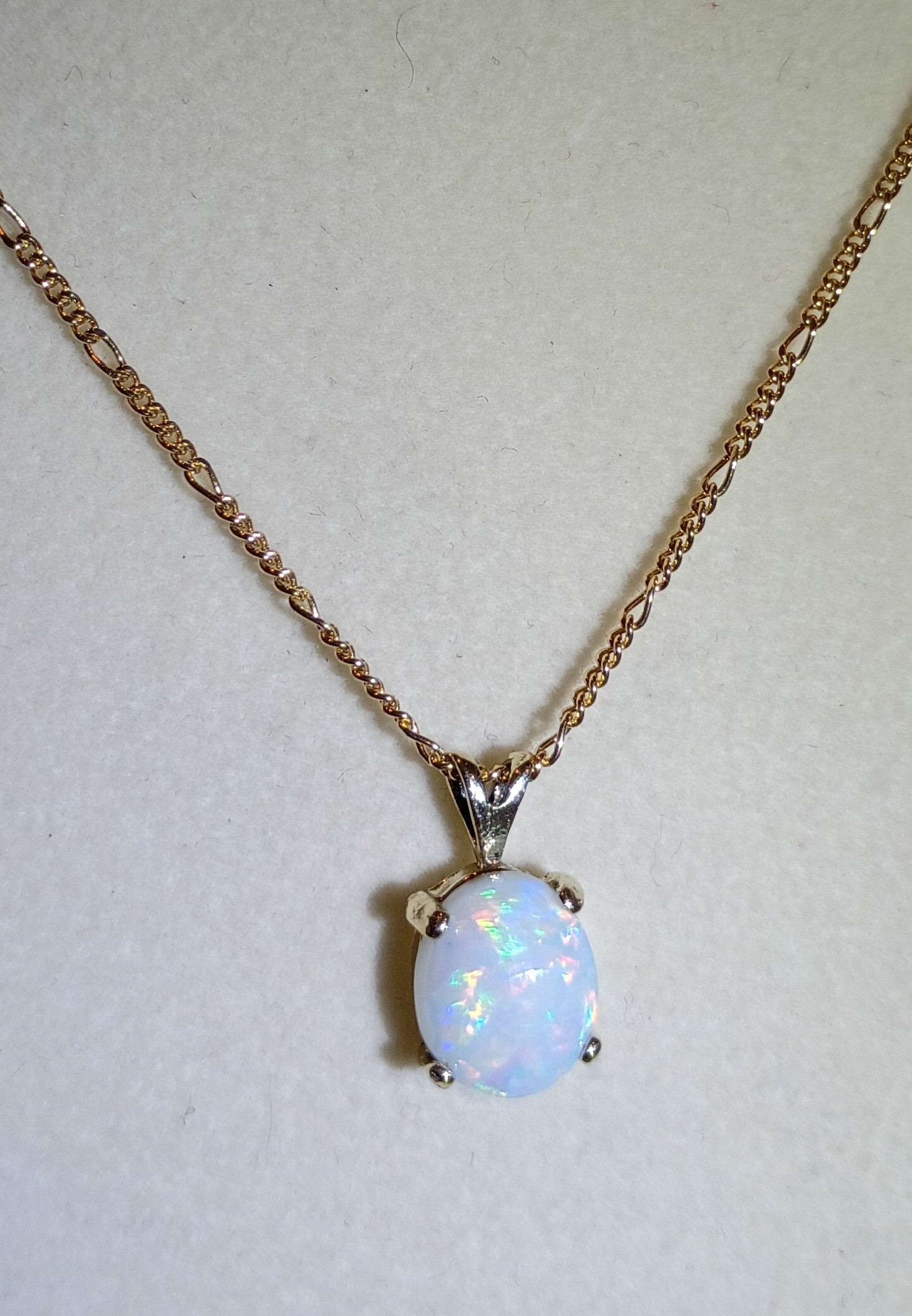 White Australian Fire Opal Necklace