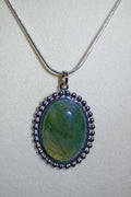 Mossy Agate pendant with chain