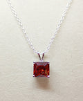 Stunning Natural Red/Orange Zircon Pendant Necklace