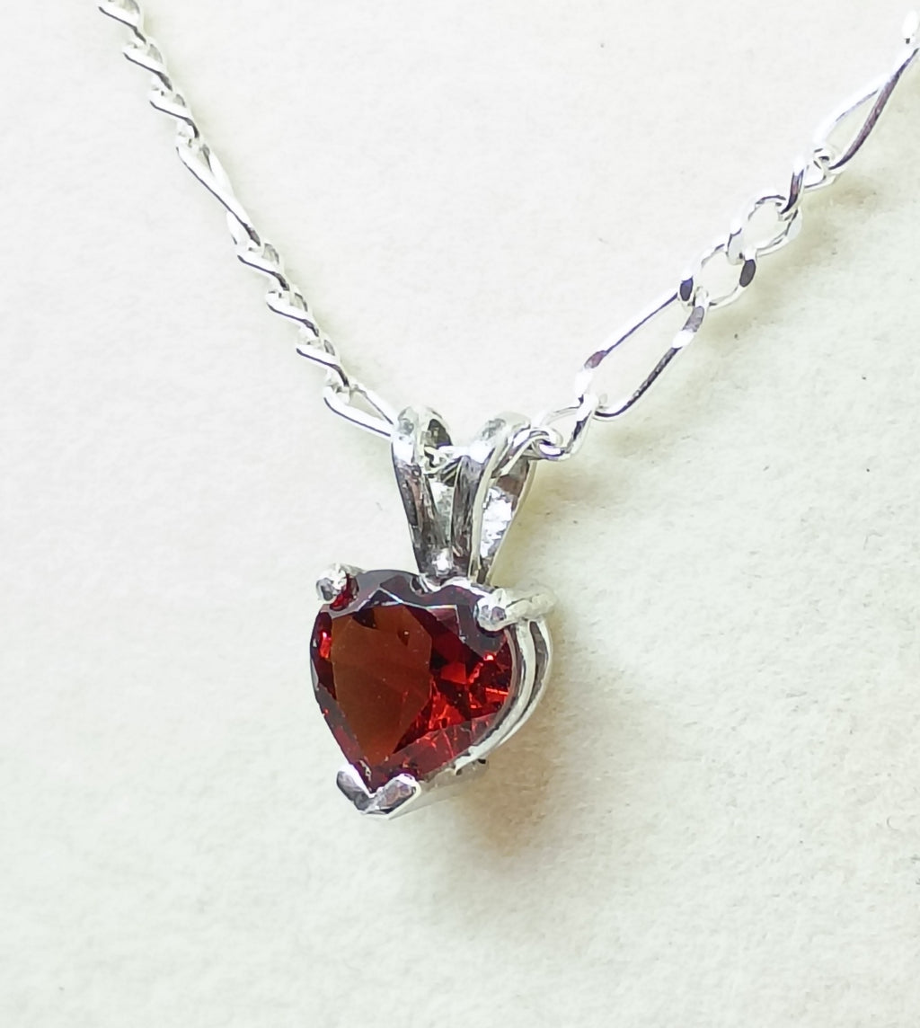Garnet Heart Pendant