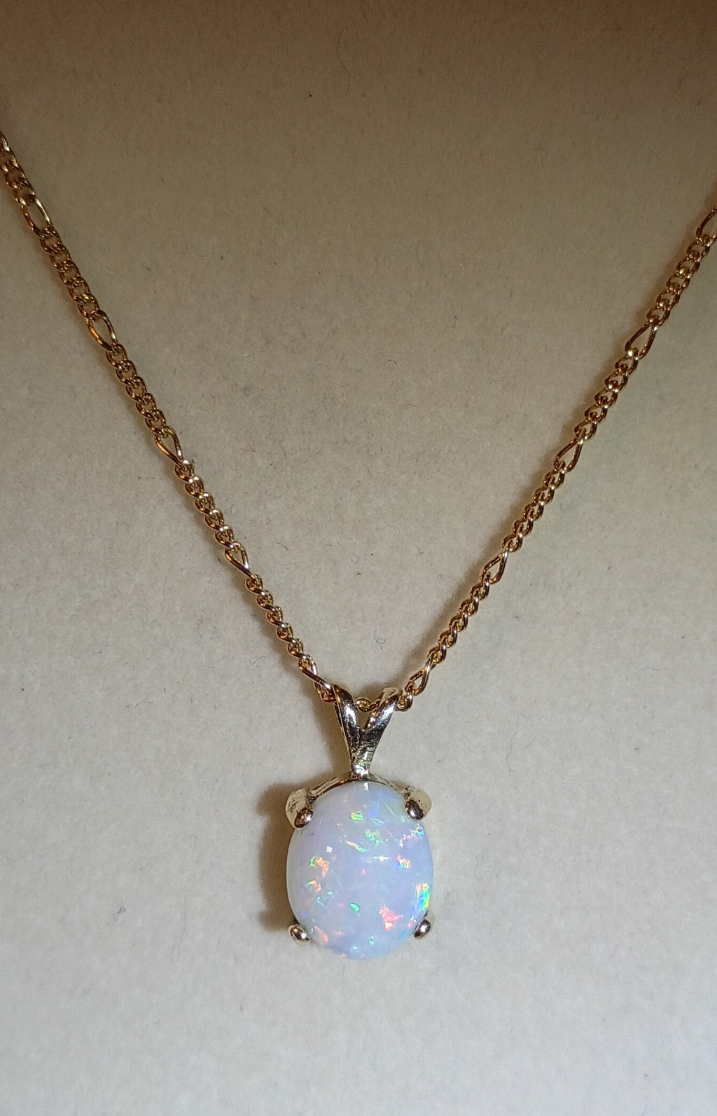 White Australian Fire Opal Necklace