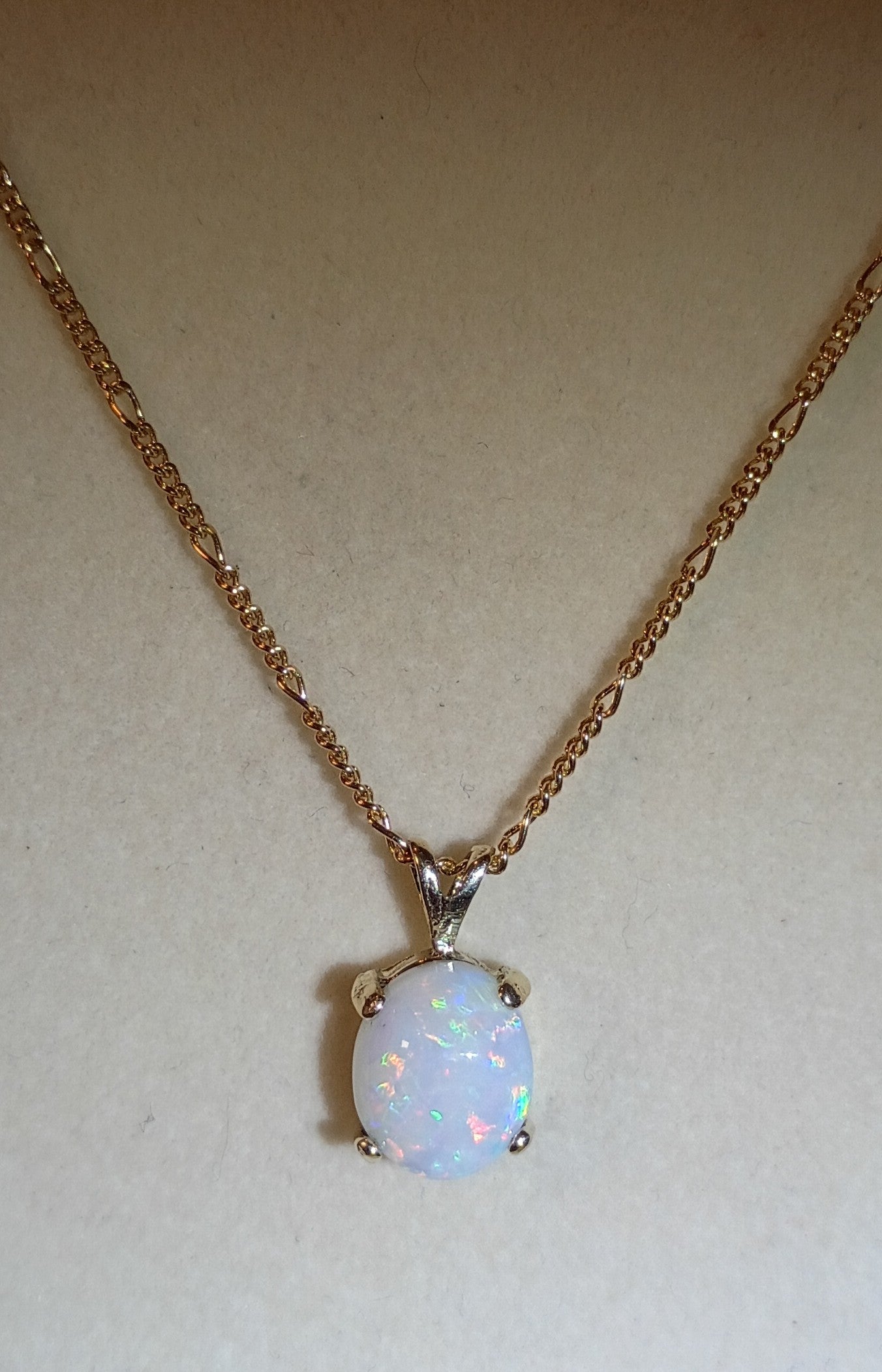 White Australian Fire Opal Necklace