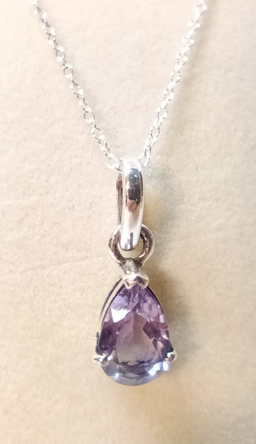 Amethyst Teardrop Necklace