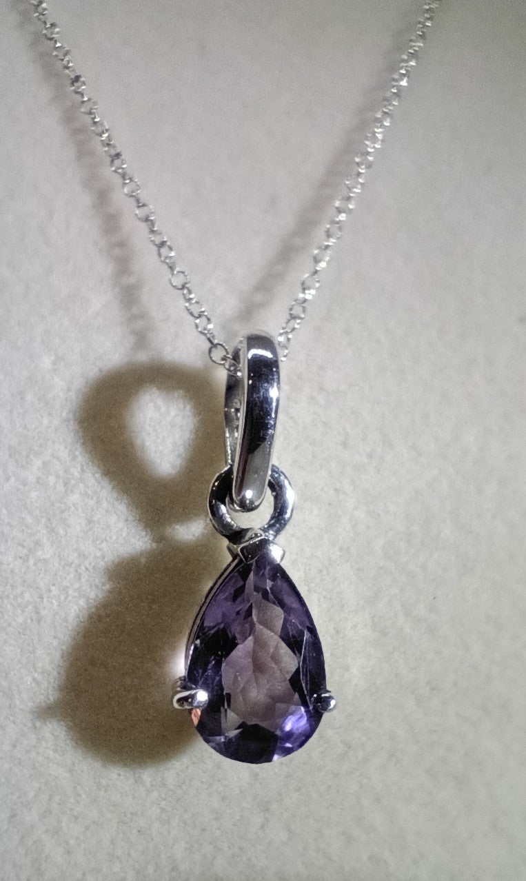 Amethyst Teardrop Necklace