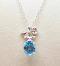 Blue Topaz Flower Pendant