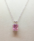 Pink Ice Princess Cut Pendant