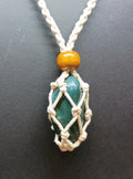 Bloodstone Macrame Pendant