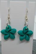 Teal Flower Earrings