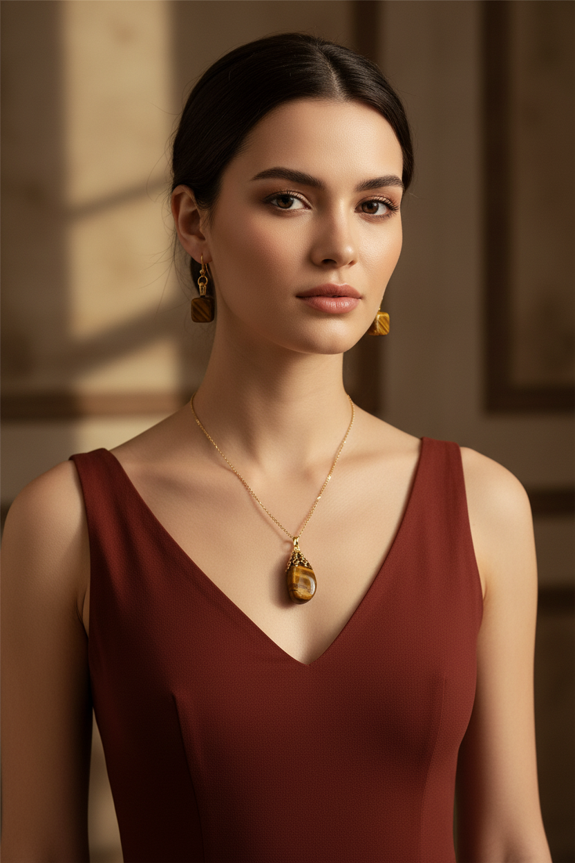 Tiger Eye Set on Model