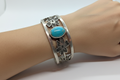 Turquoise Flower Cuff Bracelet on Model
