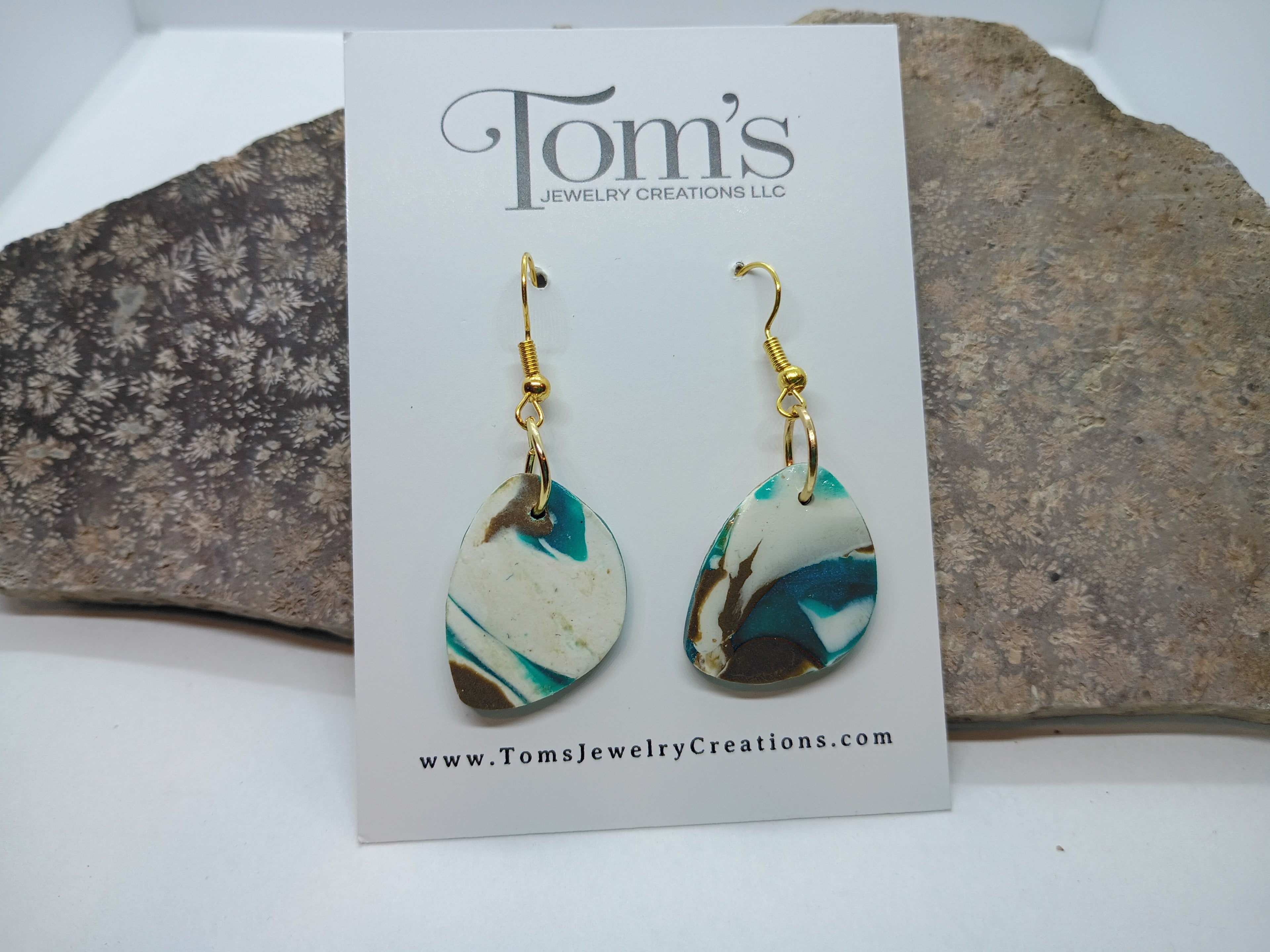 White Storm Clay Earrings